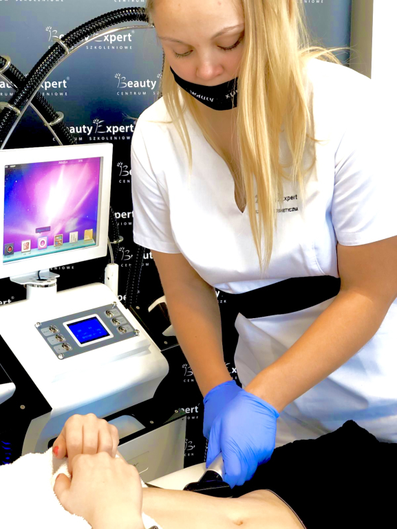 Beginner cosmetology course covering beauty devices and professional body treatment techniques.