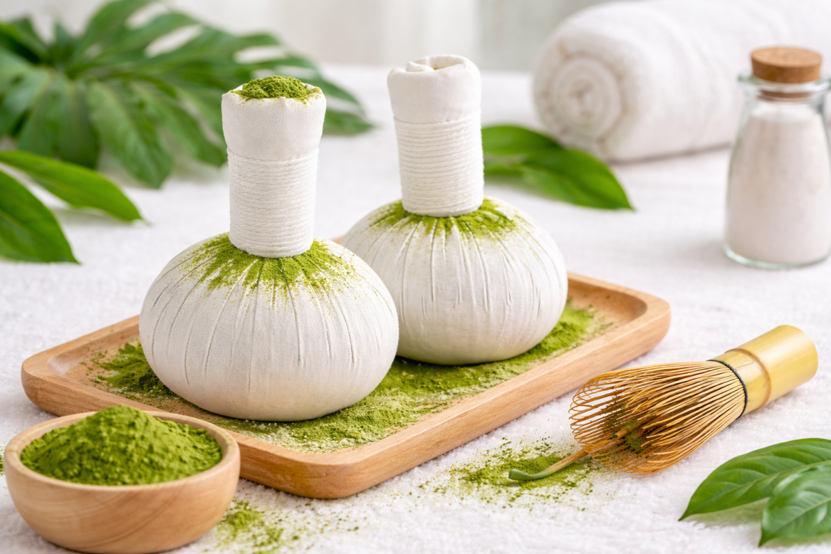 Stempel matcha do masażu – przygotowanie, proporcje i technika pracy